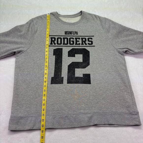 Aaron Rodgers #12 NFLPA Player Issued Crewneck Sweatshirt FANATICS Gray XXL 2XL - Picture 8 of 8